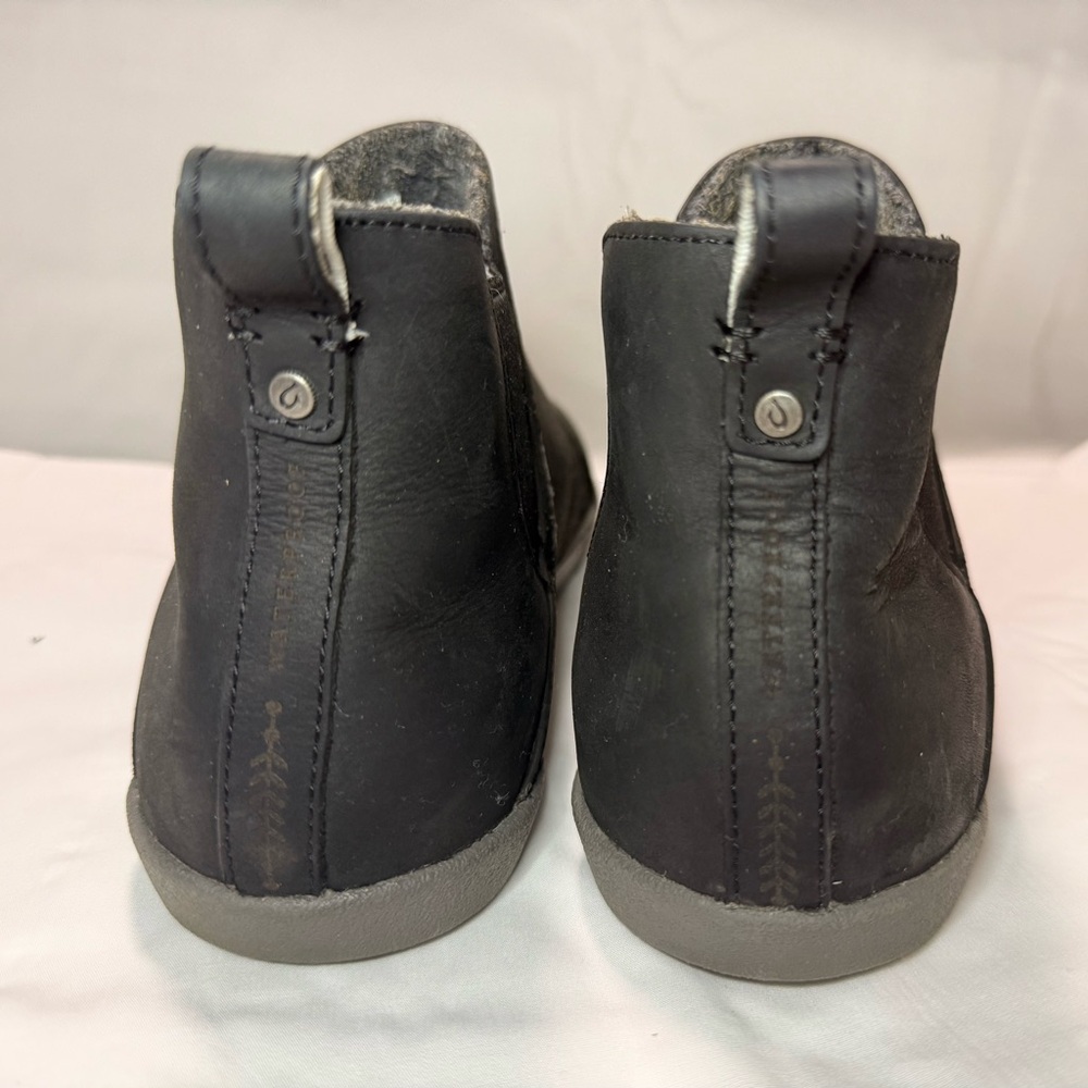 OluKai Pumehana Hulu WP Waterproof Leather Boots Women’s 9 Black - Picture 2 of 7